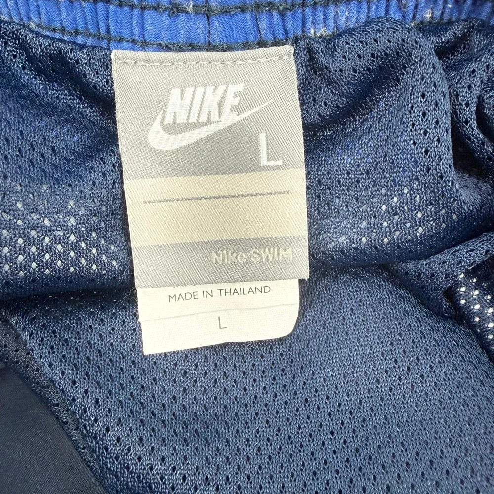 Nike Swim Shorts Mens L Navy Blue Colorblock Mesh Lined Board‎ Trunks T8SS7222